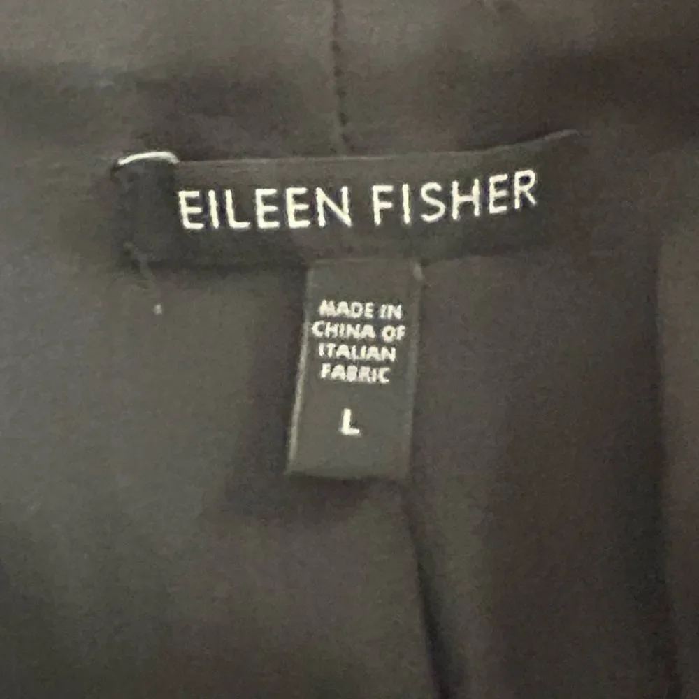 Eileen Fisher System Women’s Charcoal Gray Button Blazer Silk Lining Size Large - Picture 5 of 12